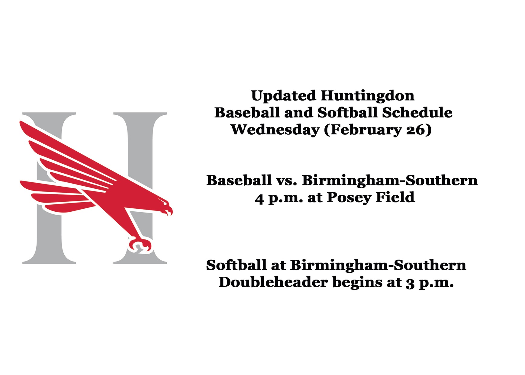 Baseball and softball schedule changes