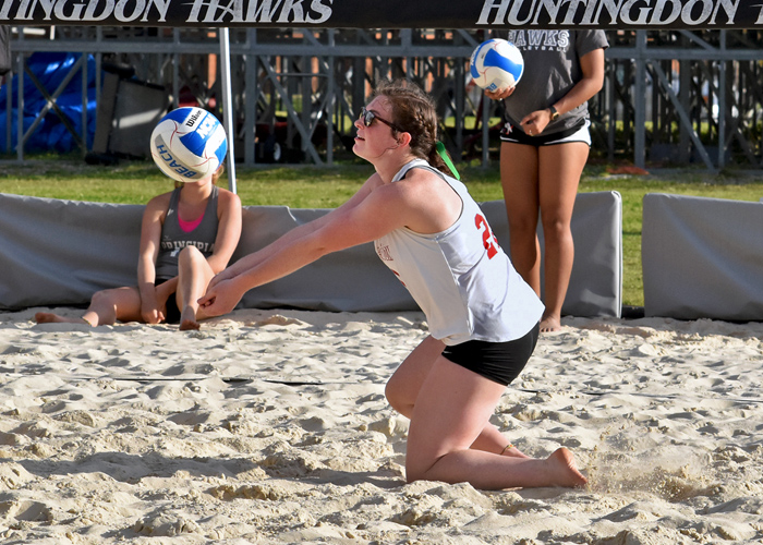 Hawks earn first beach volleyball win of the season