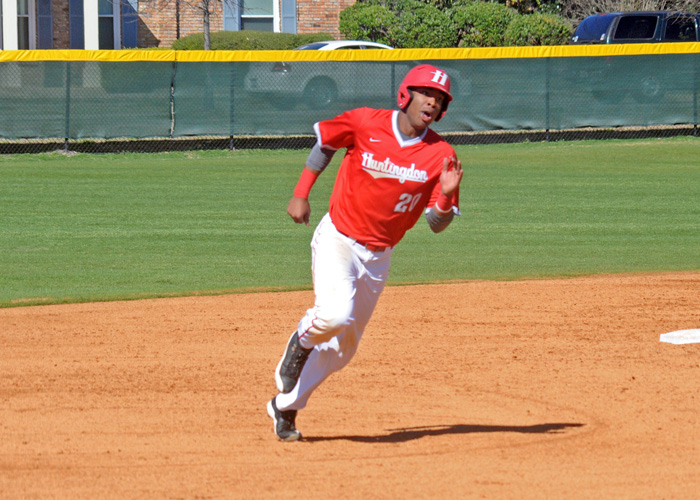 Anthony Spivey hit a two-run home run and finished with two RBIs and two runs scored in Saturday's doubleheader against Emory. (Photo by Wesley Lyle)