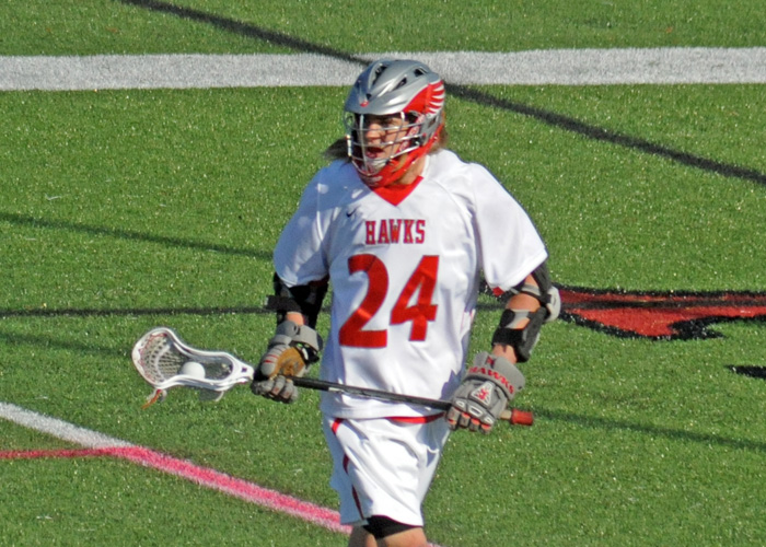 Jakob Works scored three goals in Wednesday's 10-8 loss to Wesley College. (Photo by Wesley Lyle)