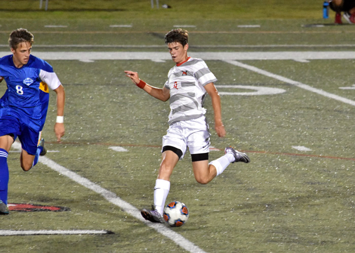 Conner Howard, shown here earlier this season, scored Huntingdon's game-winning goal in a 2-1 overtime win against William Peace.