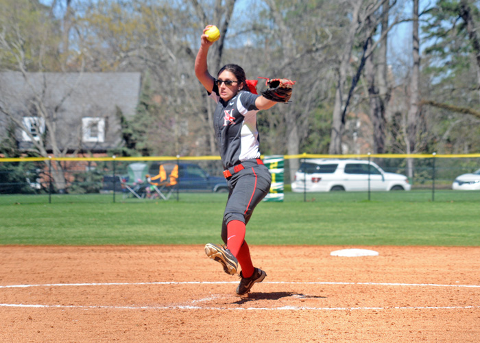 Senior pitcher Katy Messick was named honorable mention All-Conference. Messick is 11-6 this season with a 2.68 ERA and 85 strikeouts in 104 1/3 innings. She ranks third in the conference with 13 complete games, fourth in wins, fifth in strikeouts and sixth in ERA. (Photo by Wesley Lyle)