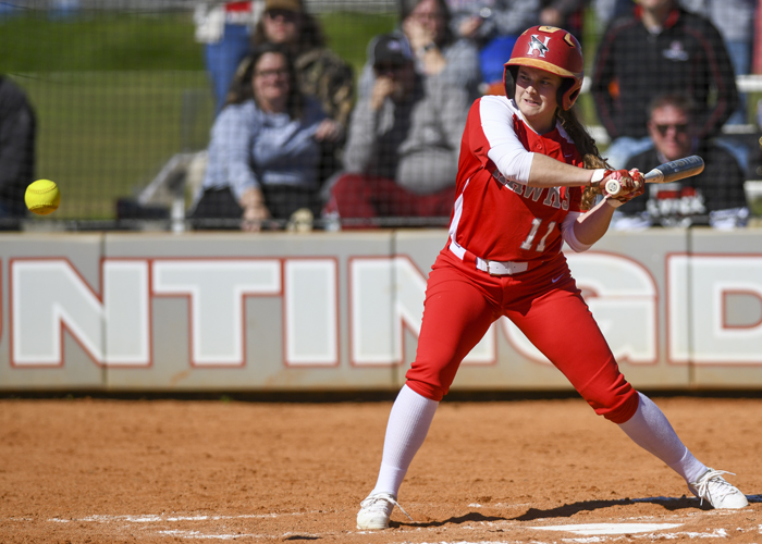 Michaela Denney had an RBI in Game 1 and two hits in Game 2 in Monday's doubleheader with LaGrange. (Photo by Julie Bennett/juliebennettphoto.com)