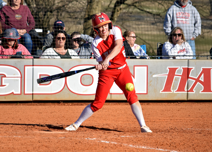 Hannah Sims had three hits, three RBIs and a run in Sunday's doubleheader with Hiram.