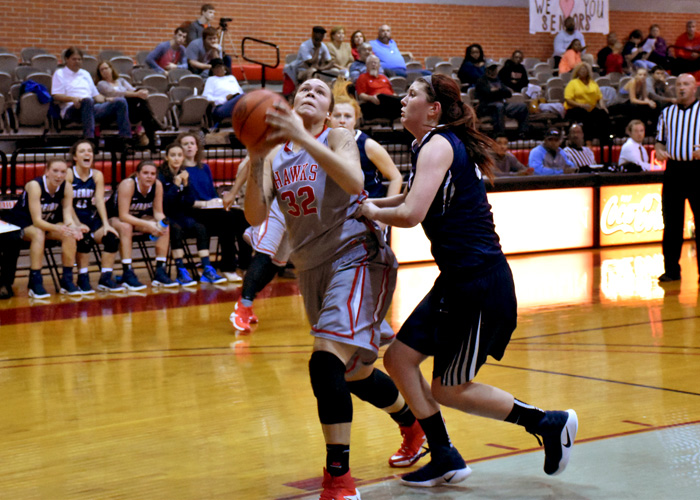 Junior Juliette Harp scored 25 points and pulled down 11 rebounds in a 60-58 win over Covenant on Friday night. (Photo by Wesley Lyle)