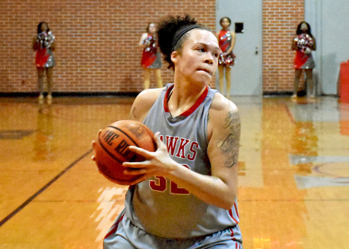Junior Juliette Harp scored 26 points and pulled down 18 rebounds in Saturday's 66-62 win over Piedmont. (Photo by Wesley Lyle)