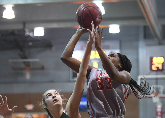 Shaonica Thomas was 7-for-11 from the field, scored 16 points and pulled down nine rebounds in Friday's 65-55 win over Brevard. (Photo by Julie Bennett / juliebennettphoto.com)