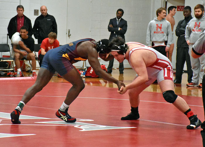 Jesse Rowlen (285 pounds) picked up his 12th win of the season with a 10-6 decision in Wednesday night's match against Emmanuel.