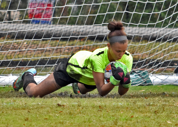 Goalkeeper Leah Leach was named second-team in the West Division with the release of USA South All-Conference awards on Thursday. (Photo by Wesley Lyle)