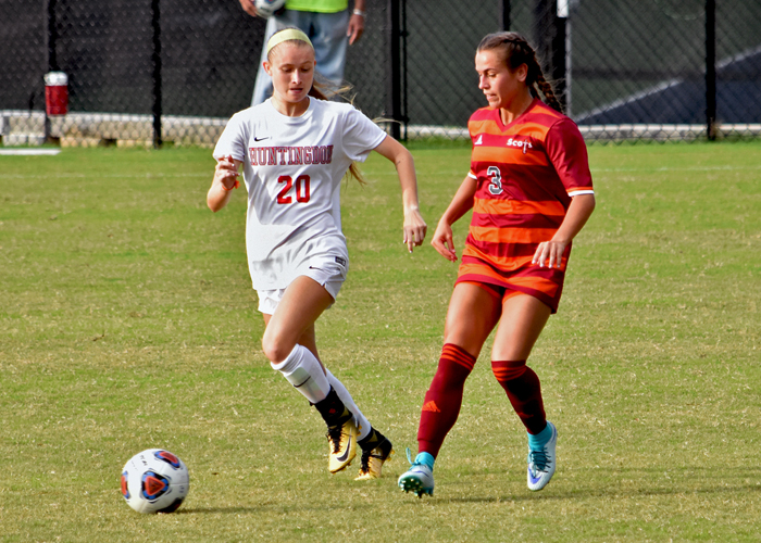 Elena Guy scored one goal in Friday's 2-1 overtime loss at Covenant.