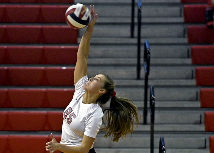 Alexis Creasman had 29 kills in Saturday's tri-match with Brevard and Berea. (Photo by Julie Bennett/juliebennettphoto.com)