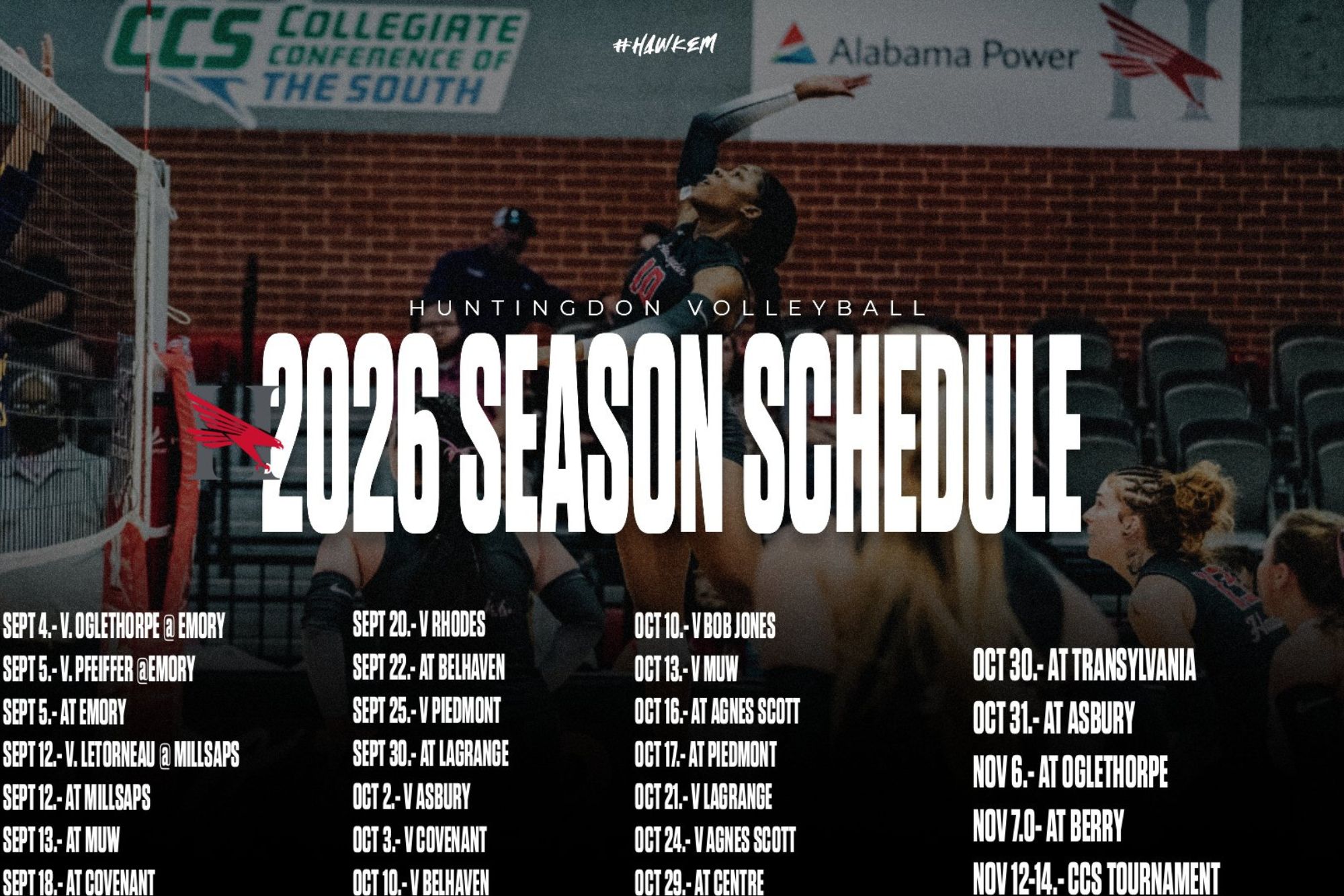 Hawks Volleyball Releases 2026 Season Slate